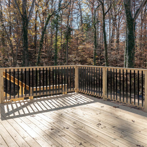 26 Pack Deck Spindles 36 Inch Straight Porch Railing Kit With Screws Heavy Duty Black Metal Balusters For Wood And Composite Decks Indoors Outdoors Stairs Patio