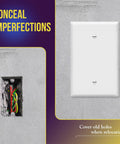 Oversized 1-Gang Blank Wall Plate Cover 5.5 By 3.5 Inches Polycarbonate Thermoplastic, mounted over an empty electrical box on wall