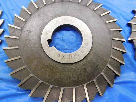 Close-up of a cutting disc from 7 Piece Milling Cutter Set for Metalworking with HSS Side Cutters Ranging 3 to 5 Inches and a 1 Inch Pilot