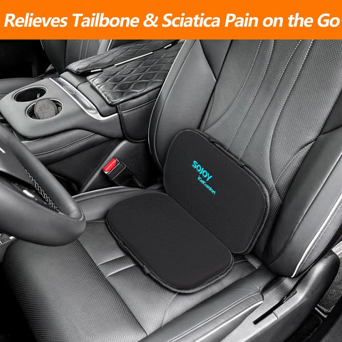 Sojoy Gel Comfort Foldable Seat Cushion With Memory Foam For Tailbone Support Relieves Pressure For Travel in car seat