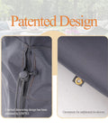 Close-up of grey Extra Large Patio Furniture Cover Set For Outdoor Table And Sofa Sectional showing drawstring and grommet details.