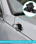 Vehicle CB And Ham Radio Antenna Mounting Bracket With Through Hole Lip Mount 16mm Hole For UHF SO239 Bulkhead Connector installed on car