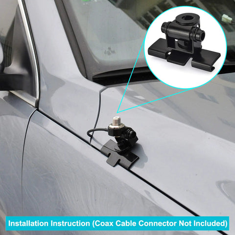 Vehicle CB And Ham Radio Antenna Mounting Bracket With Through Hole Lip Mount 16mm Hole For UHF SO239 Bulkhead Connector installed on car