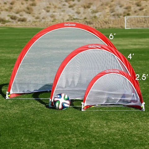 Portable Pop Up Soccer Goals For Backyard Set Of Two 4 Foot Nets With Agility Training Cones And Carrying Case Easy Setup