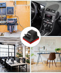 Collage showing uses of Stick On Cable Clips 30 Pack Black Adhesive Cord Organizer For Desk And Office Use Wire Clips Cable Holder