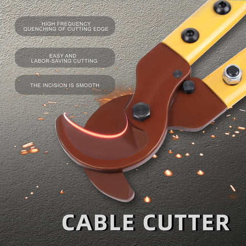 Heavy Duty Long Arm Cable Cutters Designed To Knock Out Thick Copper And Aluminum Wiring Without Breaking A Sweat Featuring High Leverage Handles for smooth cutting edge