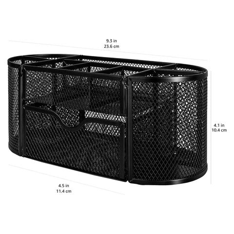 Solid Mesh Desk Organizer Featuring A Roomy Pullout Drawer And Rugged Steel Office Caddy Storage To Sort Your Gear And Level Up Your Daily Grind Workstation In Black