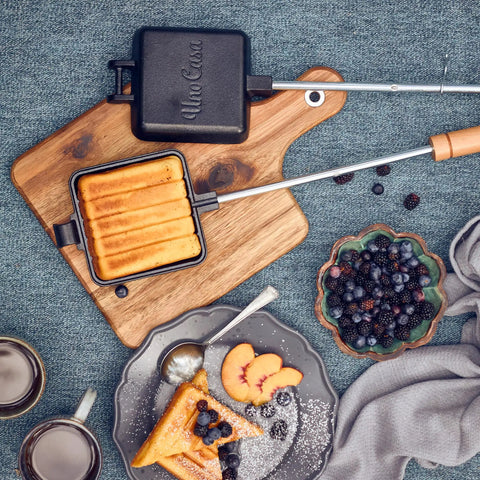 Cast Iron Pudgy Pie Maker For Campfire And Outdoors With Extended Handle Built For Easy Grilling Pre Seasoned Heavy Duty Pie Iron