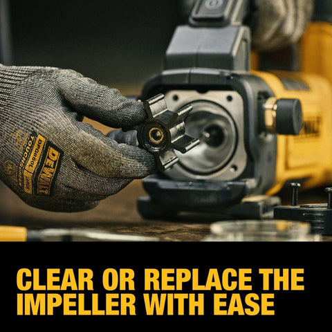 Top Shelf 20V Max Transfer Pump Kit Delivers Smooth HVAC And Refrigerant Flow At 10 Gallons Per Minute With Precise Glycol Mix Ratio For No Sweat Job Site Performance And Heavy Duty Reliability showing technician replacing impeller.