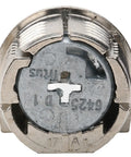 Pro Grade Zinc Cam Lock Connector for 19mm Panels, nickel plated, showing internal design for furniture assembly.