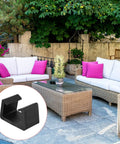 Patio Furniture Clips 8 Pack for Sofa and Rattan Wicker Sets, fixed connection chair fasteners in outdoor garden setting