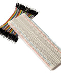 Solderless Breadboard Kit For Prototyping With ZipWires 830 Tie Points Multicolor ZipWire Ribbon 40 Wires At 10cm Each