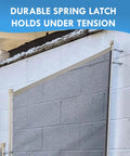 Durable spring latch securing mesh safety fence for Hella Sturdy Pool Fence Wall Mount Kit For Inground Swimming Pools.