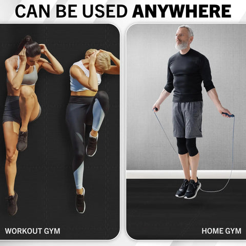 Interlocking EVA Foam Tile Mats 4-Pack For 16 Sq Ft Of Cushioned Flooring, used in workout and home gym settings