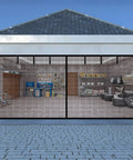 Ready-To-Install Magnetic Garage Screen For Double Car Doors, 16x7 Ft Reinforced Fiberglass Mesh With Full-Frame Tape Seam installed