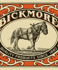 Bickmore logo featuring a horse in harness, with text 'Quality Products Since 1882' in an ornate design.