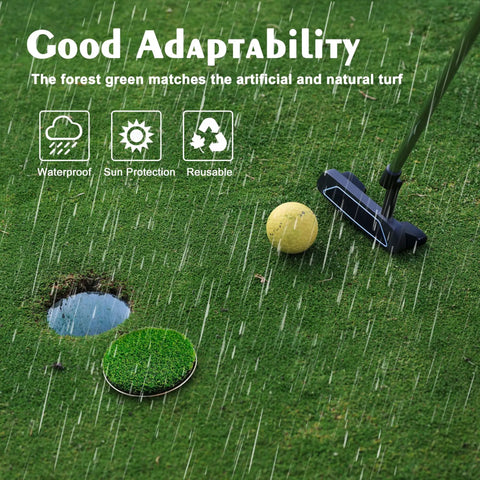 2 Pack Golf Hole Cup Covers for Backyard Putting Green With Metal Base protecting cup during rain