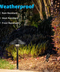 Low Voltage Landscape Lighting Kit 12V With 8 Path Lights And 4 Spotlights Aluminum Waterproof Path Light in garden during rain