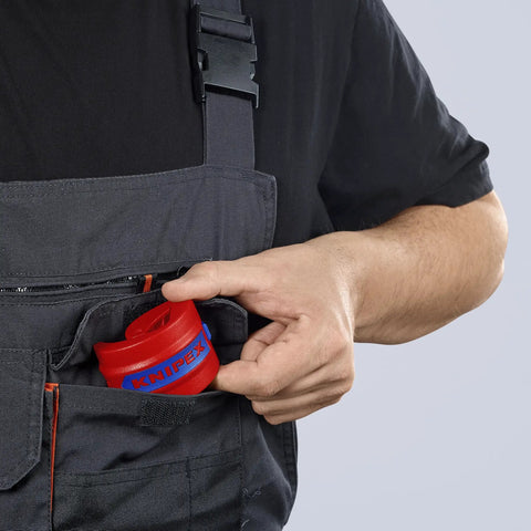 Person placing Pipe Cutter For Plastic Pipes 20 To 50 mm That Cuts Without Shavings, Ergonomic Handle in pocket