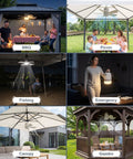Kick Back And Chill With This Wireless Ceiling Fan 20 Inches Powered By 20000mAh Battery And Smooth LED Lighting Remote Control For Backyard Gazebo Setup used in various outdoor settings.