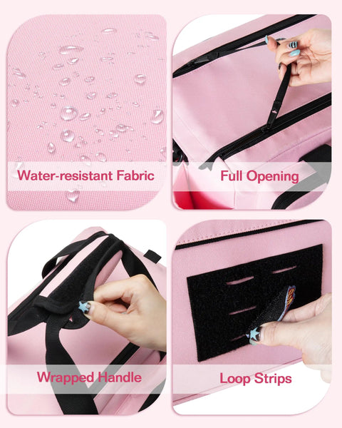 No Fuss Pink Tool Bag For Women Featuring A Spacious 16 Inch Storage Layout With Stretch Pouches To Quickly Toss In Drills Wrenches And Pliers For Stress Free Job Site Organization