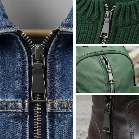 Nine Piece Zipper Pull Replacement Kit Includes Metal Zipper Tabs For Luggage Backpacks Jackets Sewing Notions And Supplies Small Medium Large Three Colors Durable Zinc Alloy Easy Quick Fixes