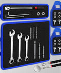 Flexible Magnetic Tool Mat Set With Ergonomic Handles For Bendable Non Slip Organization Of Wrenches Bits And Small Metal Tools Telescoping Magnetic Tool Mat For Mechanics Garage Workshop And Auto Repair Blue