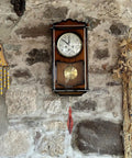 Wooden wall clock with visible pendulum, suitable for Cuckoo Clock Hammer Replacement Set Of 2, 5.9 Inch Vintage Pendulum Accessory.