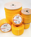 Bright Yellow Twisted Polypropylene Rope Half Inch By Six Hundred Feet Floating Line for marine nautical home and industrial use