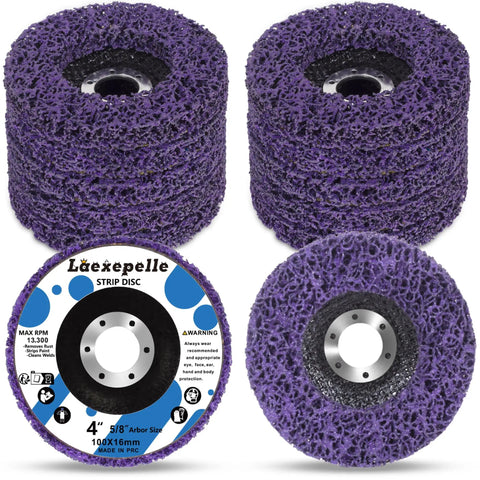 10 Pack 4 Inch Angle Grinder Stripping Wheel Set for Paint and Rust Removal, Heavy Duty Strip Disc Attachments with 5/8 Inch Arbor