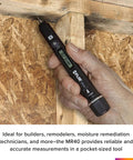 Person using Moisture Pen With Integrated Flashlight, Pocket Portable 2 Pin Moisture Meter For Wood And Common Building Materials