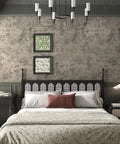 Bedroom with Extra Thick Concrete Peel And Stick Wallpaper 24 Inch By 354 Inch Light Brown Gray Taupe Self Adhesive Waterproof Vinyl Cement Look