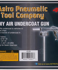 Top Shelf Air Undercoat Spray Gun For Trucks And Cars Kicks Rust To The Curb, displayed on packaging, features 2 tubes, 0.65 lbs.