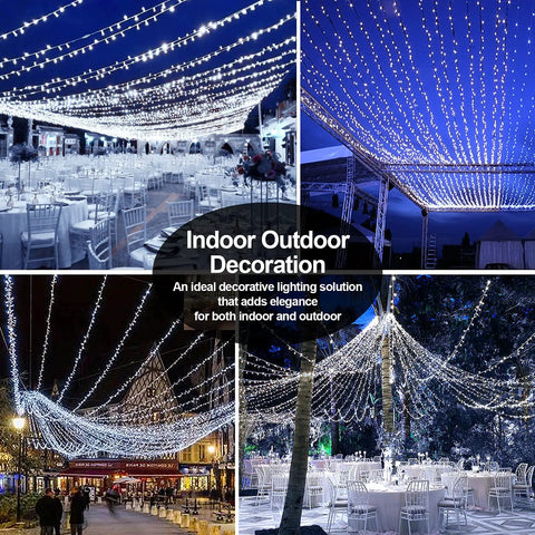Ultra Long 403 Ft 1000 LED Outdoor Christmas Lights 8 Modes Waterproof Plug In with Timer illuminating wedding venues
