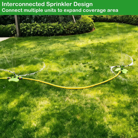 Heavy Duty Two Arm Sprinkler With Brass Nozzle For Big Yards And Gardens 360 Degree Automatic Rotary Lawn Irrigation System