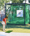 Backyard Golf Practice Net Cage With Metal Frame Auto Ball Return Easy Setup Hitting Net Kit for outdoor use