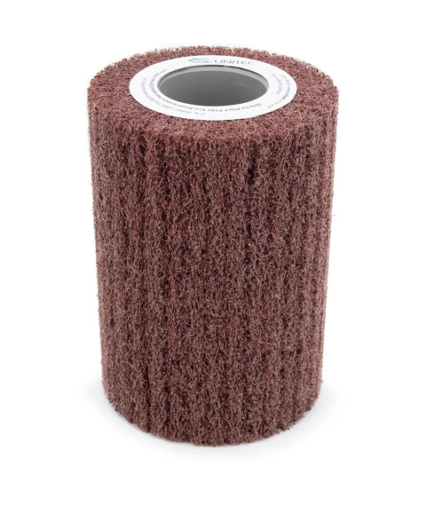 PTX Fleece Nonwoven Wheel For Grinders And Polishers, 4 Inch By 6 Inch Wide, 180 Grit Nylon Fleece Wheel Attachment For Metal And Wood, Removes Oxidation On Stainless Steel And Nonferrous, Delivers Shadow Free Matte, Satin, And Polished Finishes