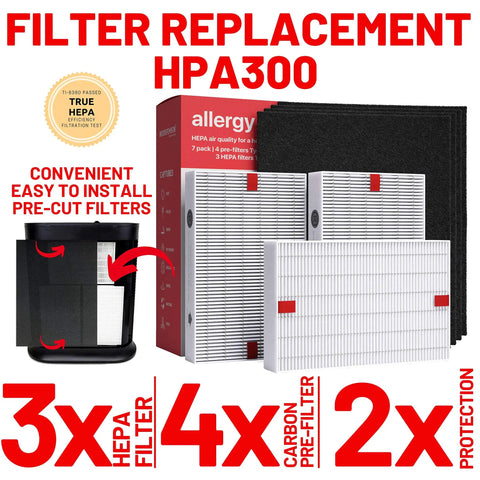 Beefed Up Replacement Filter Pack For Honeywell HPA Series Air Purifiers With 3 High Efficiency HEPA Filters And 4 Activated Carbon Pre Filters