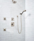 Ashlyn 3-Function Shower Diverter Trim Kit for 3 Way Shower With Brushed Nickel Finish, Diverter Valve Trim, Model T11864-SS in use
