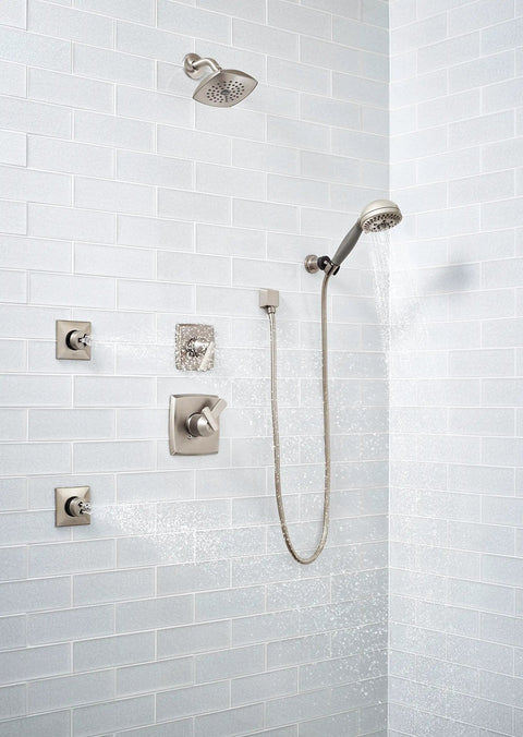Ashlyn 3-Function Shower Diverter Trim Kit for 3 Way Shower With Brushed Nickel Finish, Diverter Valve Trim, Model T11864-SS in use