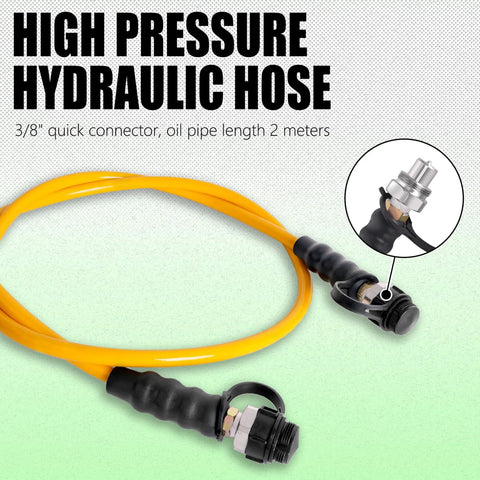 High pressure hydraulic hose with 3/8 inch quick connector and 2-meter oil pipe