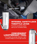 One Quarter Inch Air Die Grinder With Straight Head Design and safety lock throttle lever in aluminum housing