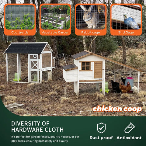 One Quarter Inch Welded Hardware Cloth Twenty Four By Fifty Foot Coil For Chicken Coop And Small Animal Pen with vehicles and coop.