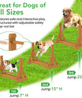 Dog Agility Set With Wooden Jumps And Hurdles, Backyard Obstacle Course Training Gear For Dogs showing adjustable height jumps