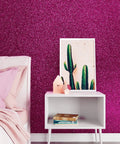 Hot Pink Glitter Peel and Stick Wallpaper Roll 15.8 Inch by 276 Inch Self Adhesive Sequin Wall Covering Sparkle Contact Paper