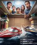Two Pack 12 Inch RC Boat With Carry Case Saltwater Ready 30 KPH Speed Auto Flip 8 Shape Demo shown racing in water