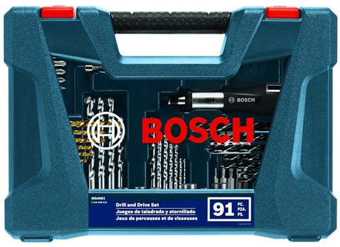 91 Piece Drilling And Driving Set With Case For Wood Metal And Masonry Versatile Drill Bits And Driver Bits Kit With Screw Head Protecting Design And Included Case For Home And Professional Projects