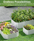 Galvanized Raised Garden Bed Set 3 Piece Outdoor Metal Garden Boxes For Vegetables And Flowers Above Ground Steel Beds