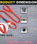 Two Pack 8.2 Foot Eye and Eye Polyester Round Lift Slings Set, Heavy Duty Choker Lifting Slings, double loop design, red