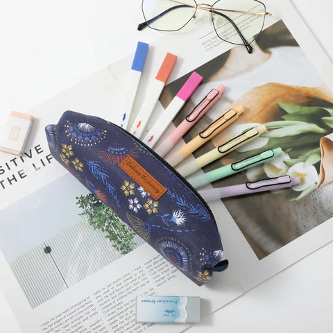 Everyday Carry Ready Multipurpose Canvas Pencil Case Pouch With Smooth Zipper Premium Materials And Neat Stitches Ideal For Stationery Cosmetics Electronics School Office Or Travel Embrace The Journey Message For Daily Motivation